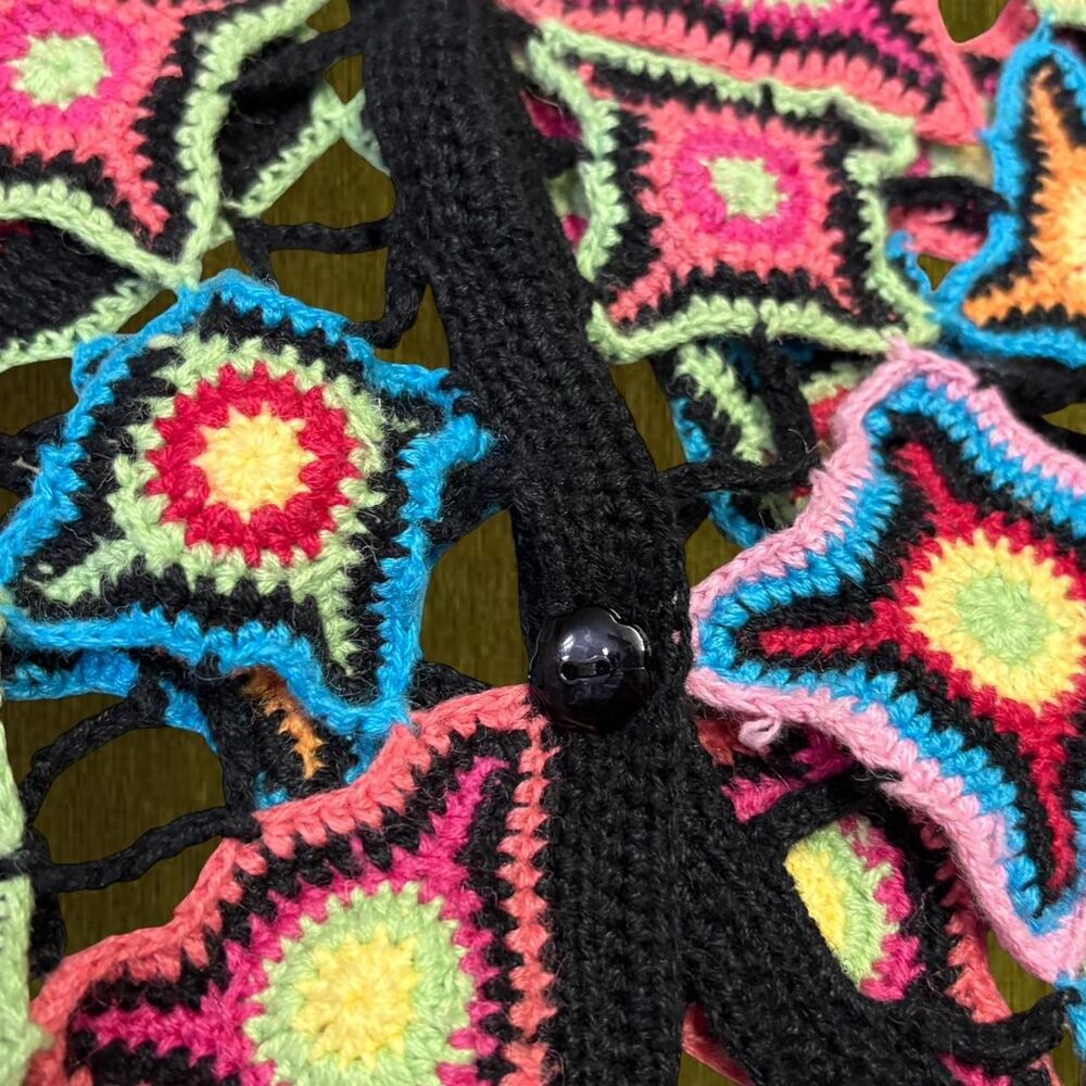 Norm Thompson Y2K Festival Crochet Rainbow Rave Summer Cardigan - Picture 5 of 8